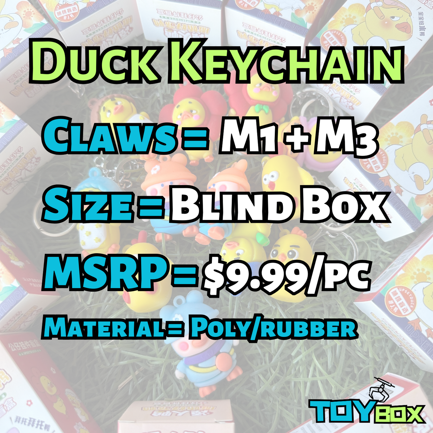 ($.70) 144pc Blind Box Keychains - Little Ducky! Mystery Box Set