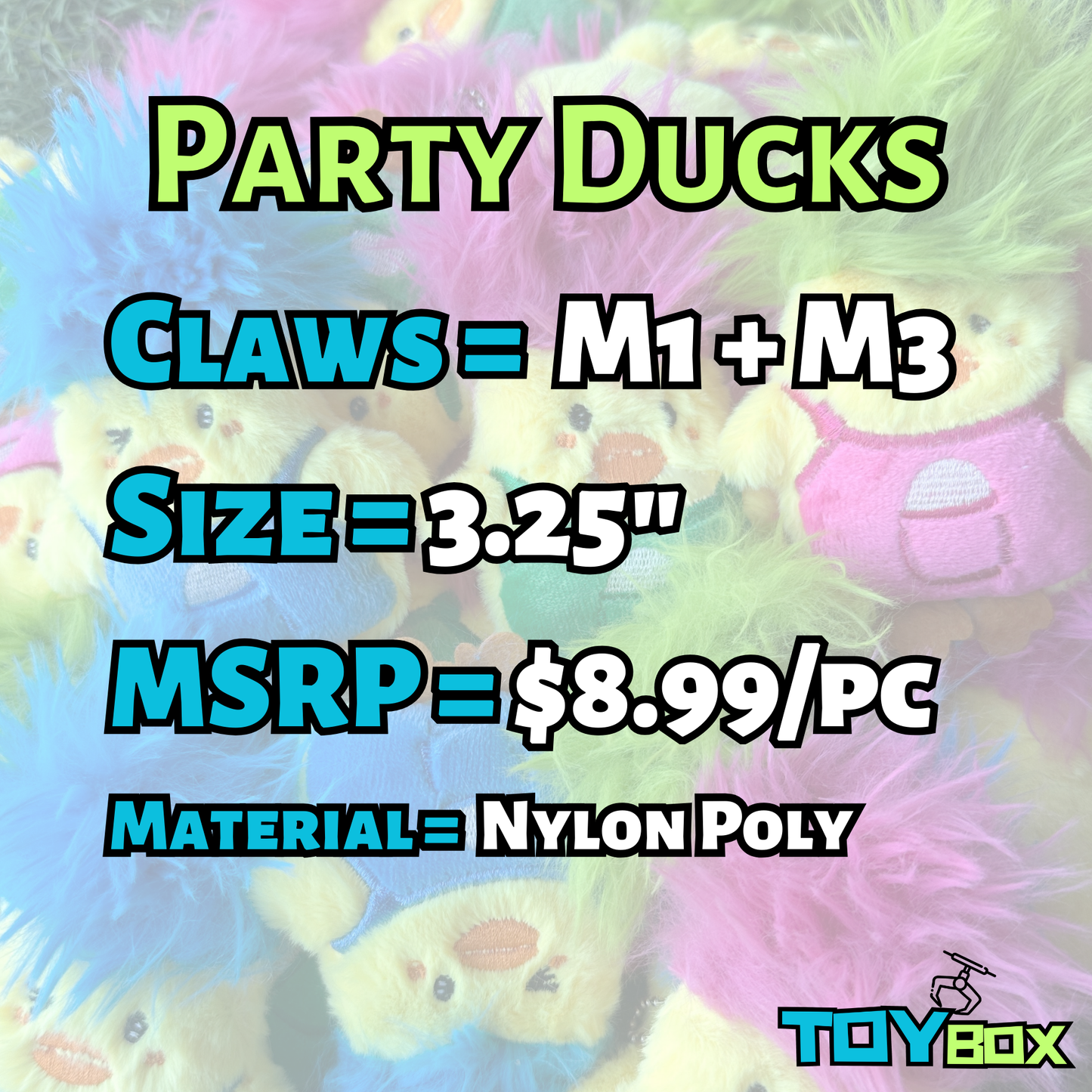 ($.70) 100pc 3.25" Party Hair Ducks!