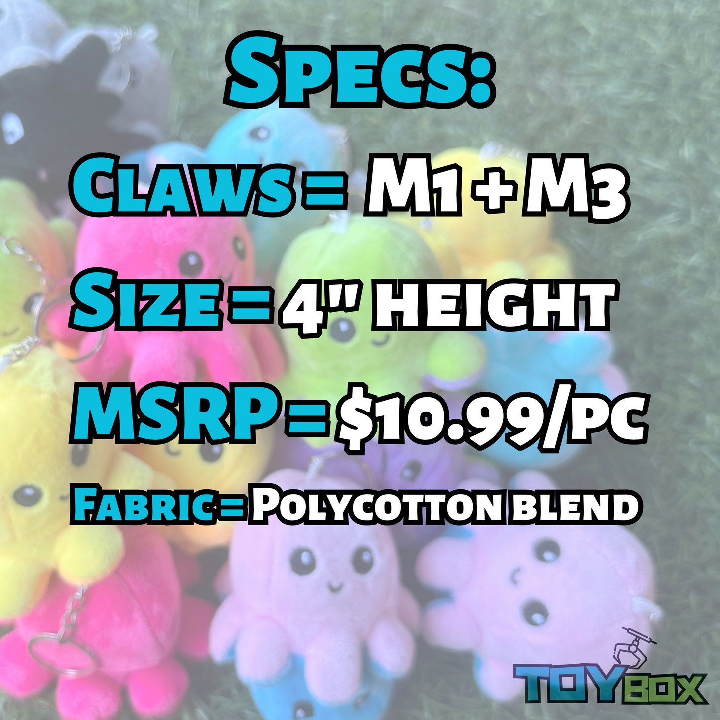 ($1.30) 100pc Flip Octopus 4" mini crane!