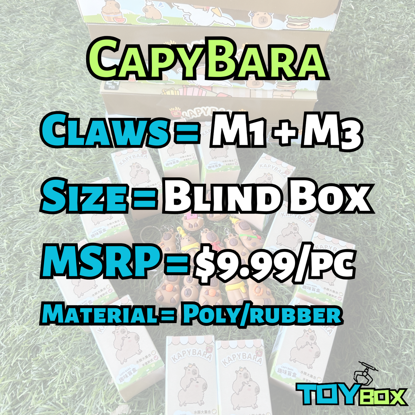 ($.70) 144pc Blind Box Keychains - Capybara! Mystery Box Set