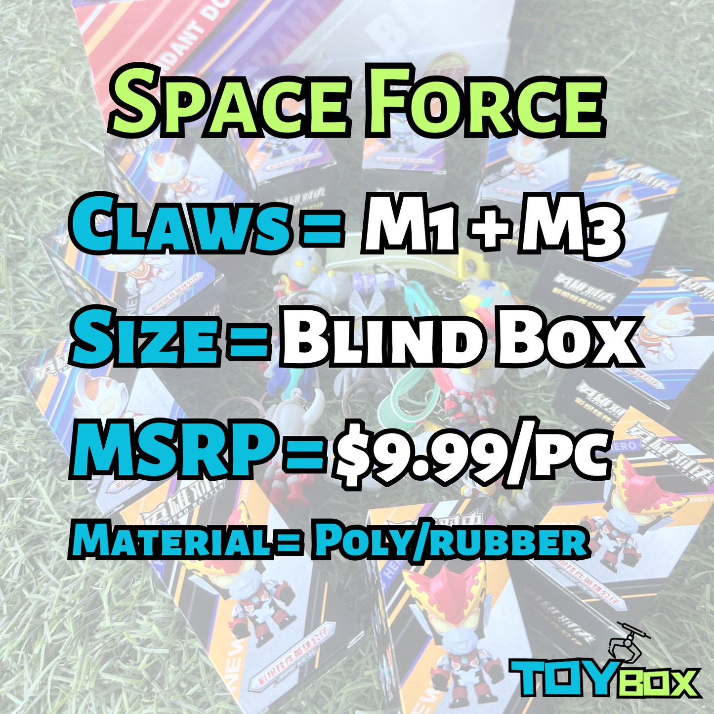 ($.70) 144pc Blind Box Keychains - Space Fighters! Mystery Box Set