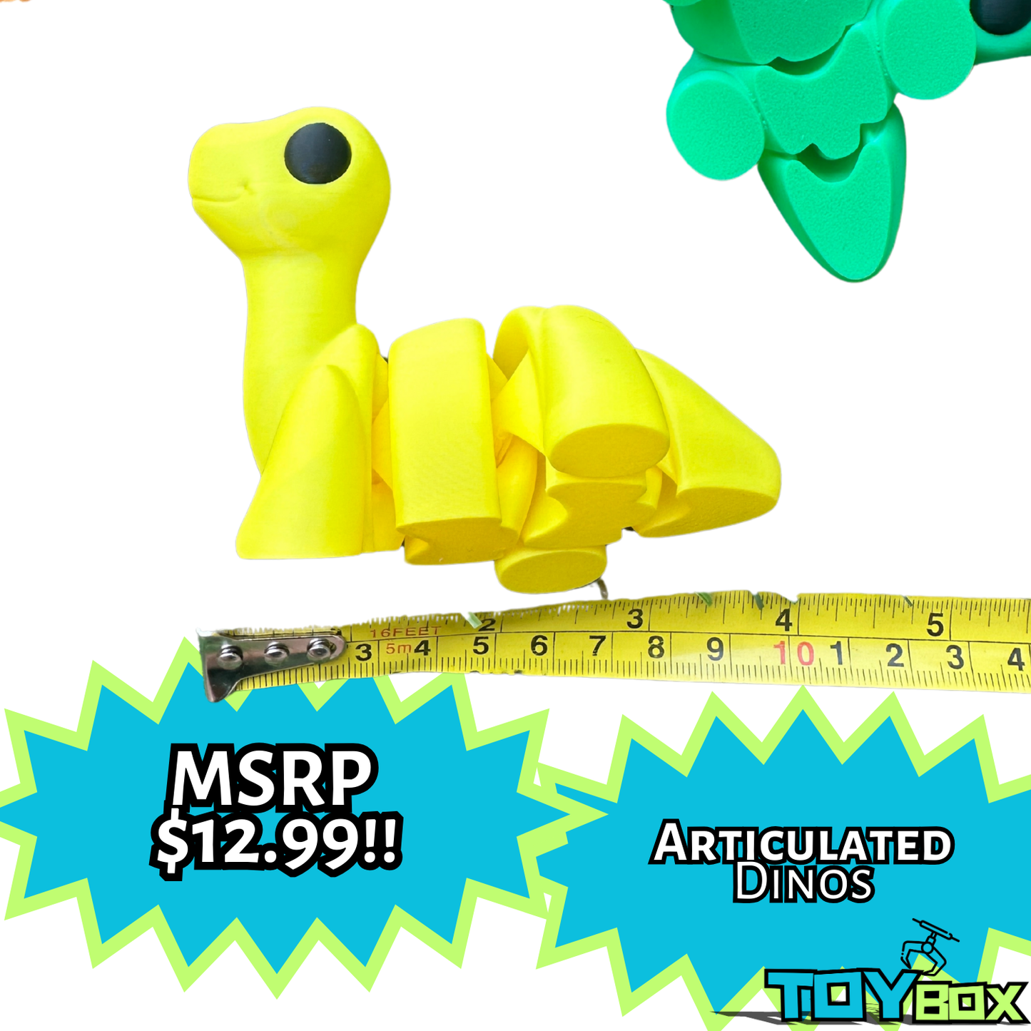($1.39) Toybox 3D - 4" Articulated Brontosaurus Dinos! M1 + M3 Compatible