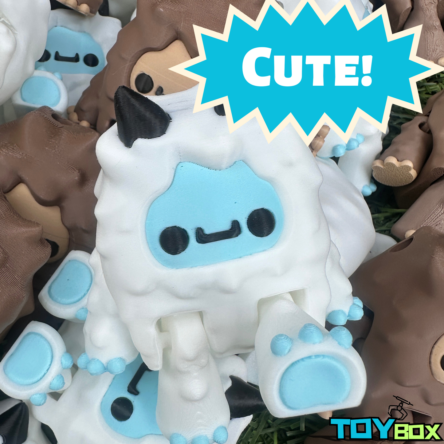 ($1.59) Toybox 3D - 3.25" Bigfoot + Yeti 3D Printed Articulated Toys! Various colors!