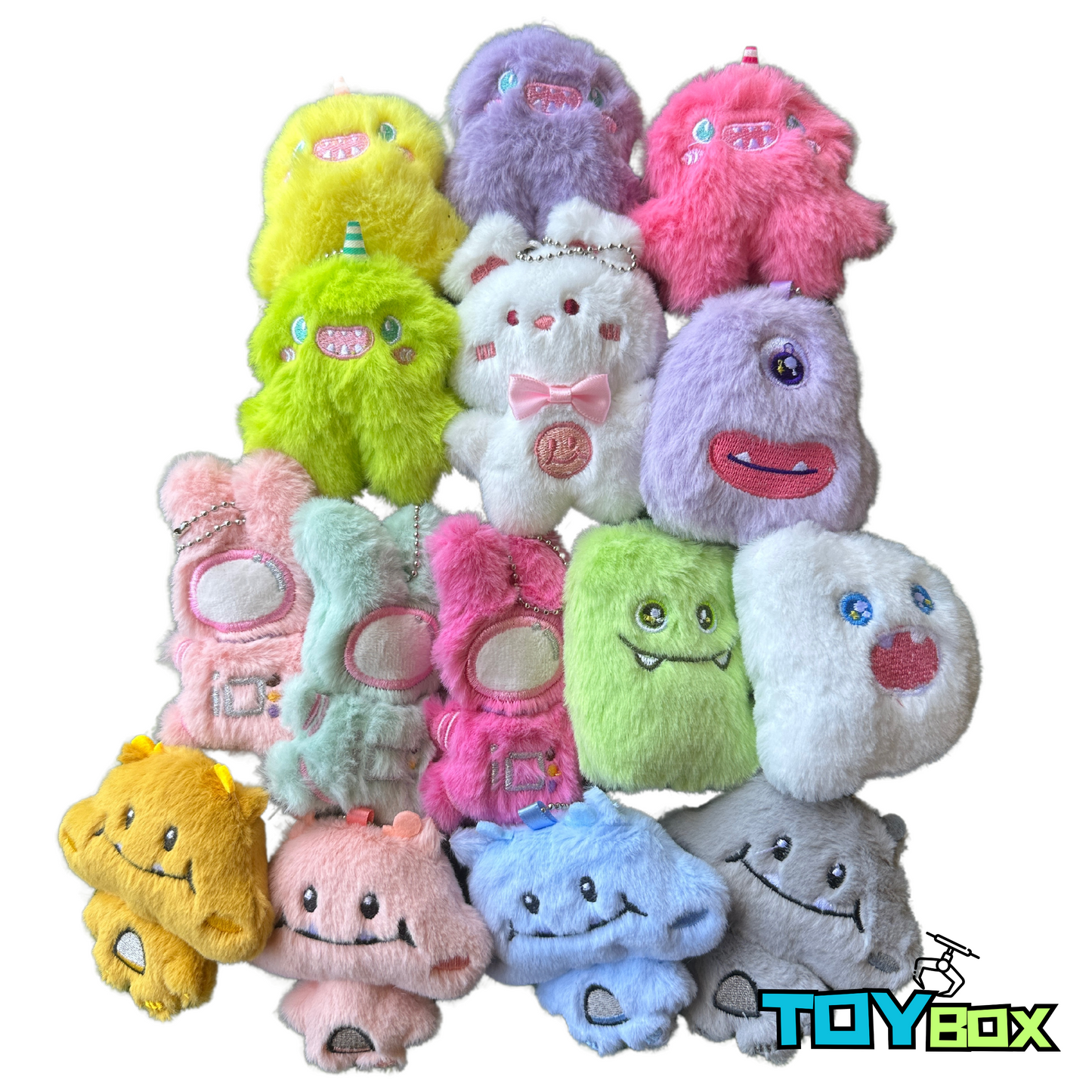 ($.76) 100pc 3.25" Kawaii Style Keychain Mix Plush
