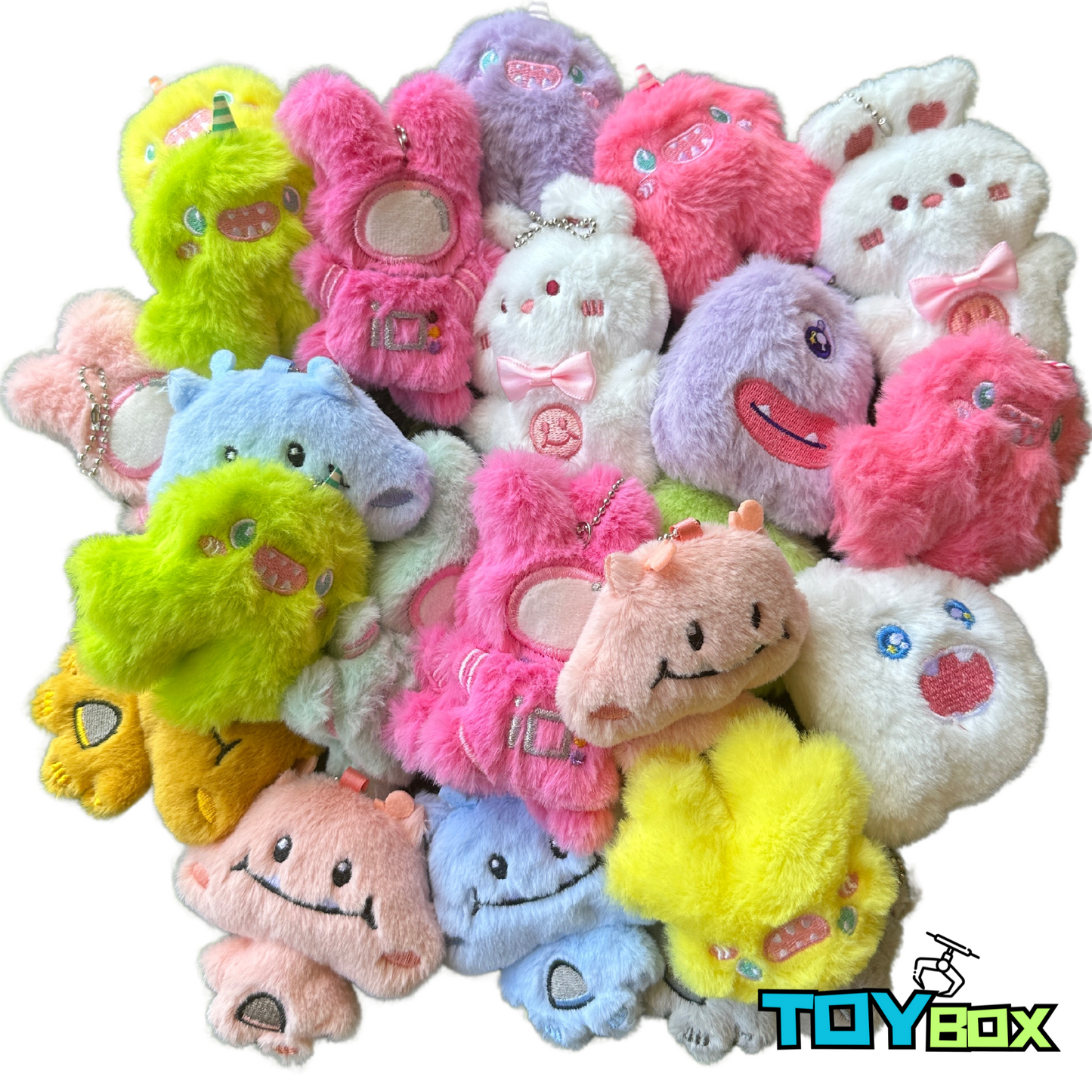 ($.76) 100pc 3.25" Kawaii Style Keychain Mix Plush