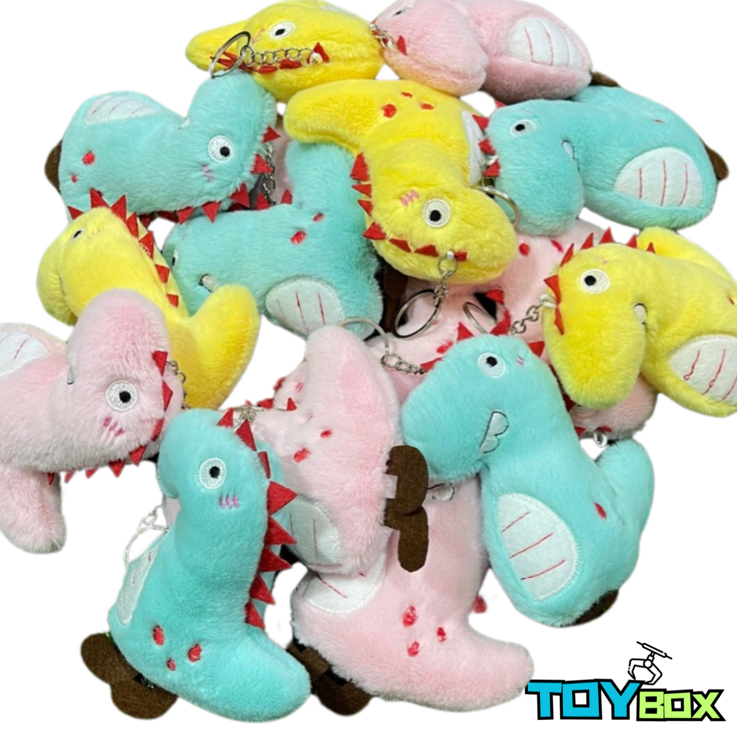 ($.97) 100pc 4" Dinosaur Keychains Cute Smiley