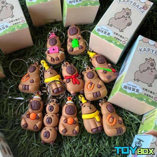 ($.70) 144pc Blind Box Keychains - Capybara! Mystery Box Set