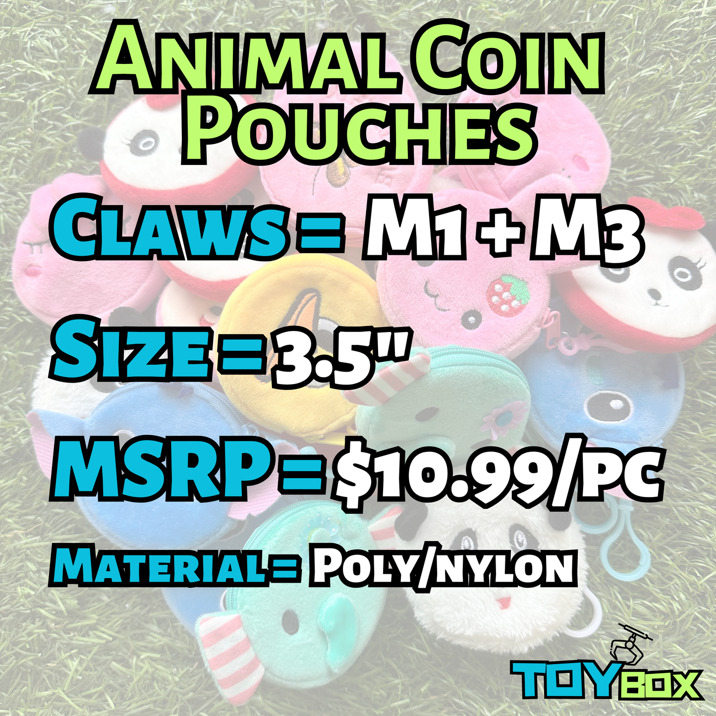 ($.87) 100pc 3.5" Kawaii Mixed Coin Pouches