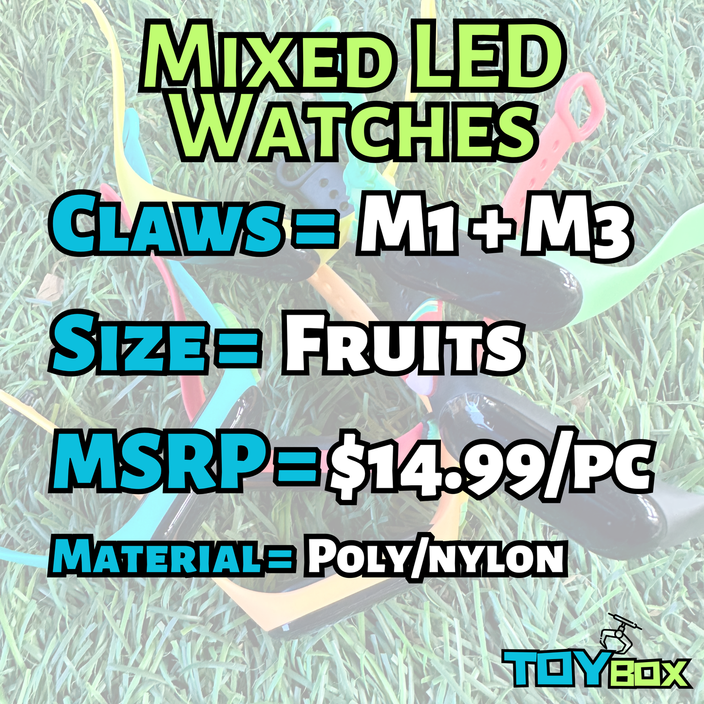 ($.82) 200pc - Silicone LED Watches Fruit Designs