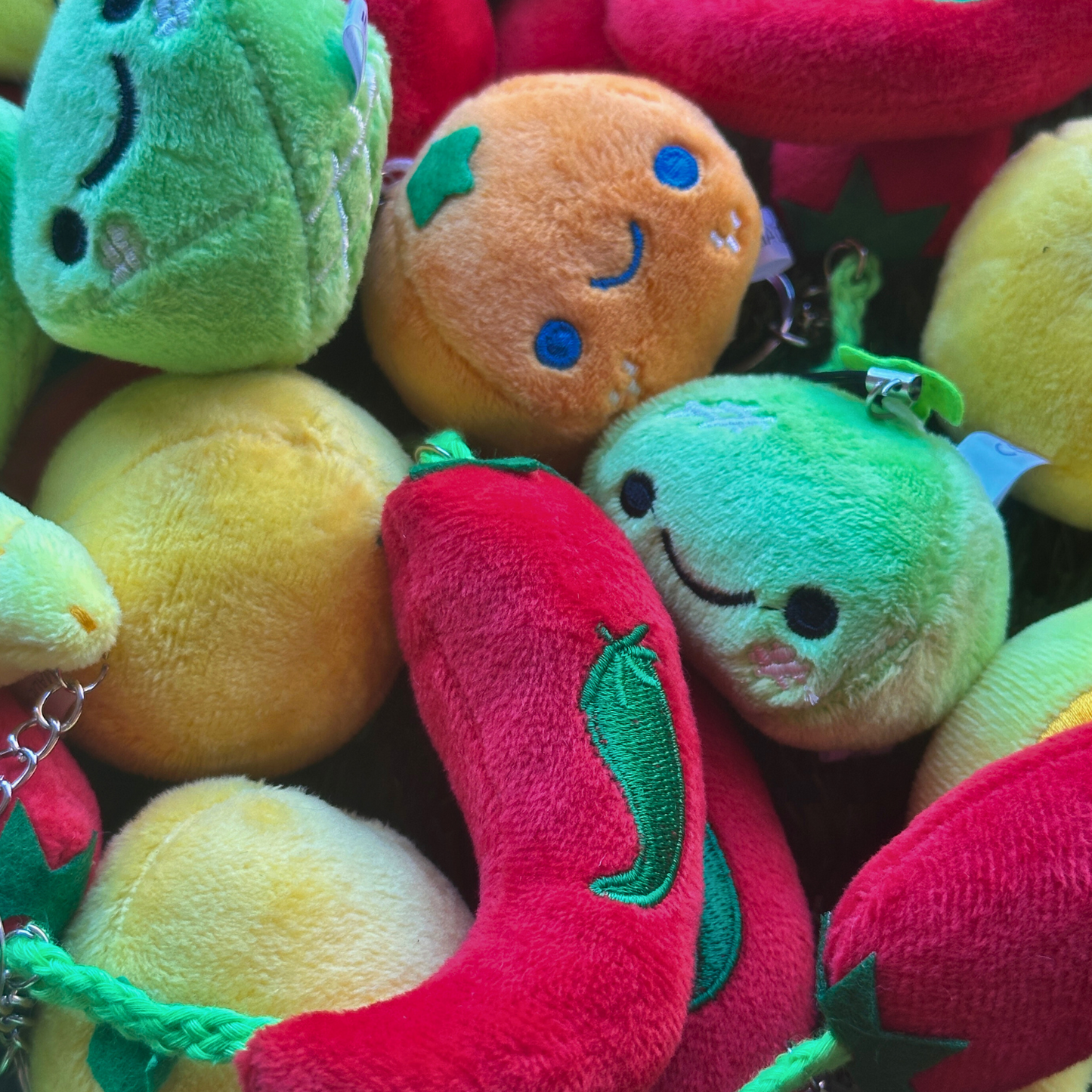 ($.79) 100pc 2-4" Mixed Fruit Plushes