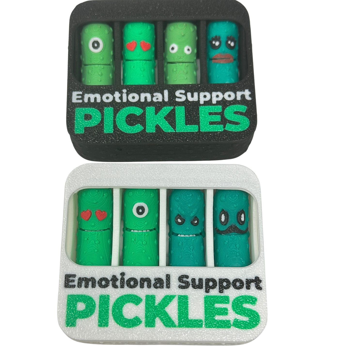 2 Pack - Emotional Support Pickles (Black + White Case)