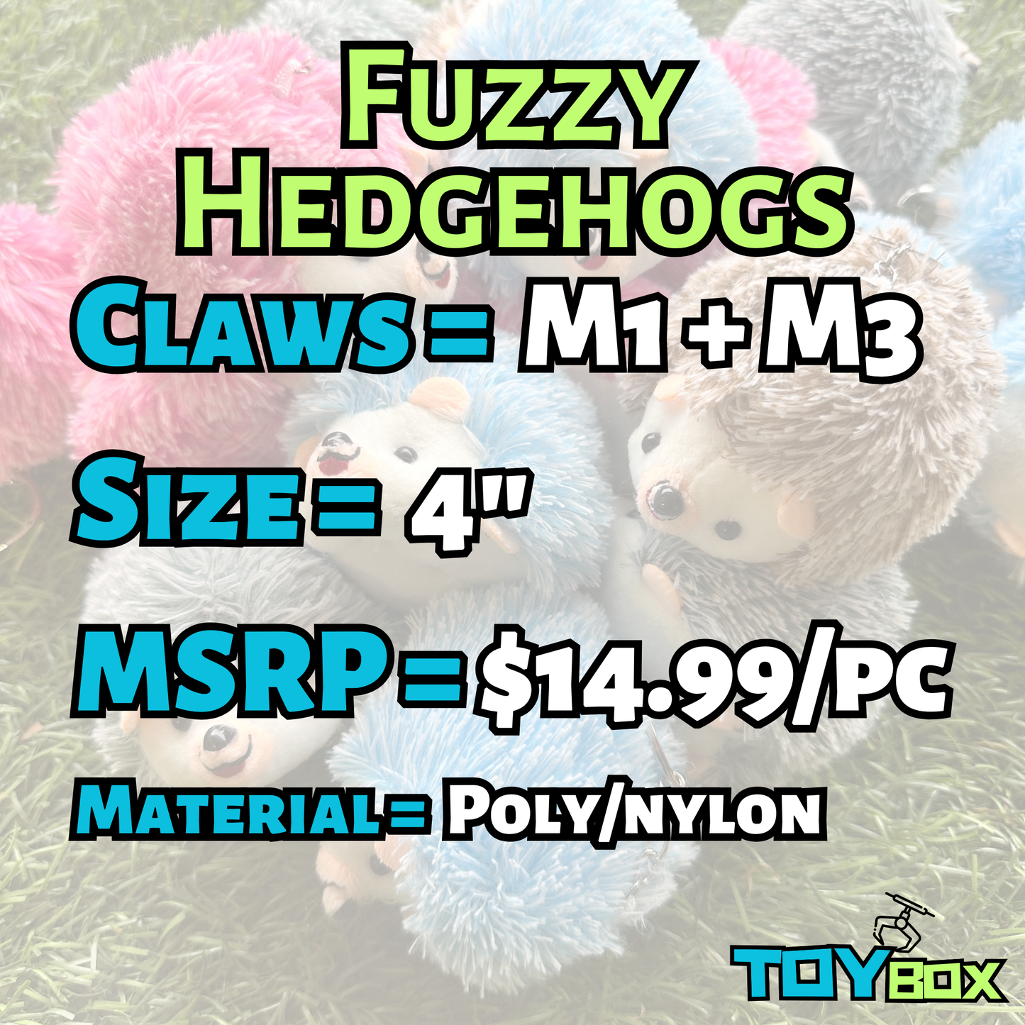 ($1.29) 100pc 4" Fuzzy HedgeHogs