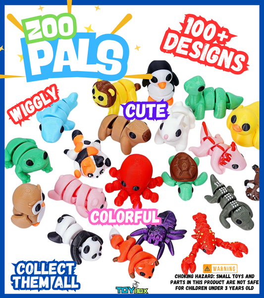 Toybox 3D - 2" ZooPals - 500pc per box -  2" Capsule Toys with Display Card