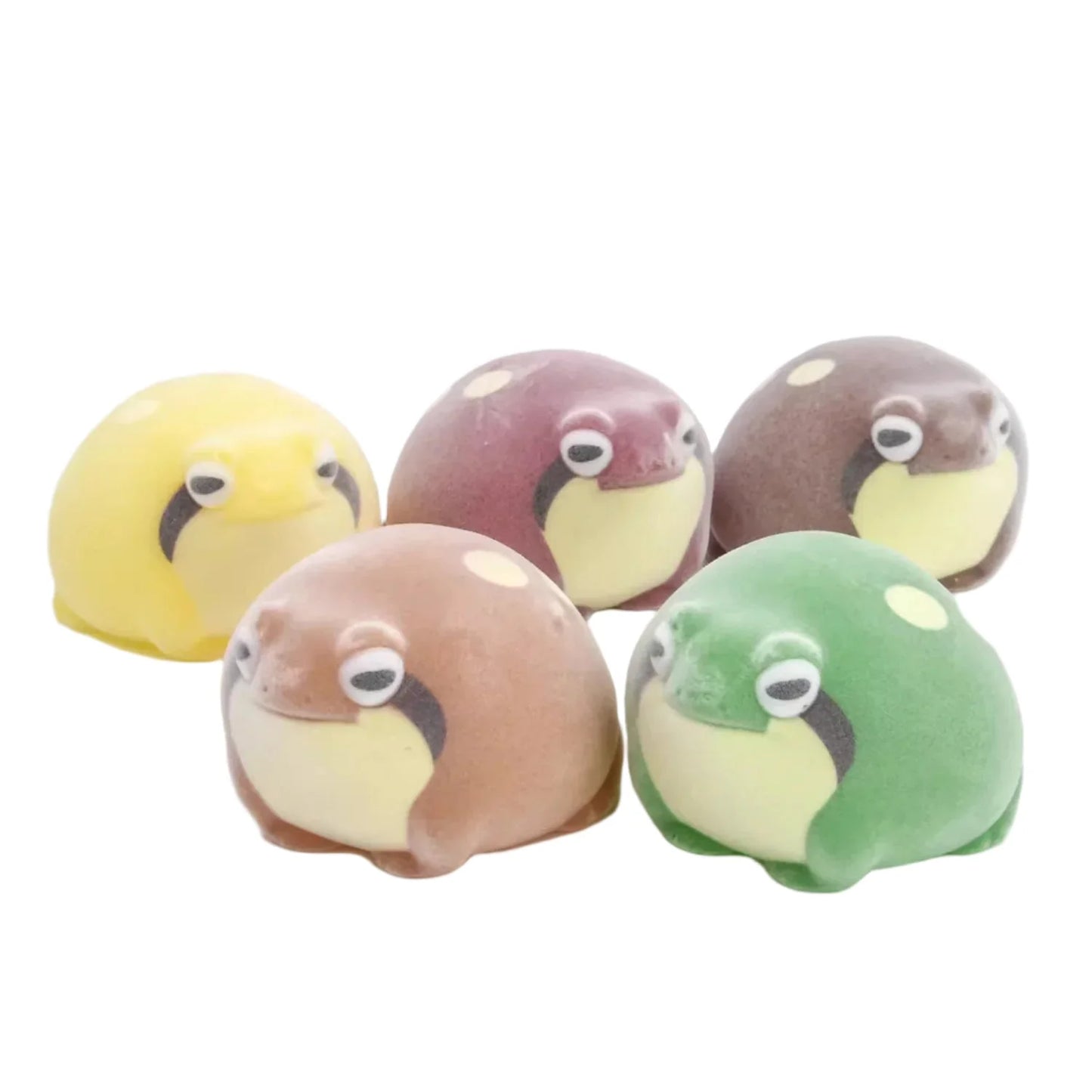 Flocking Frog Gashapon Capsule Toys | Mini Squishy Figurines for Stress Relief
